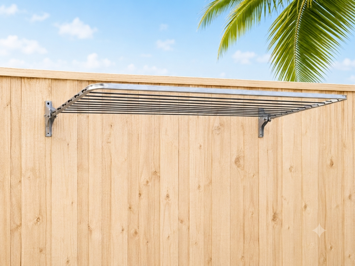 SwiftDry SeaLine 24M - Stainless Steel Single Frame Folding Clothesline
